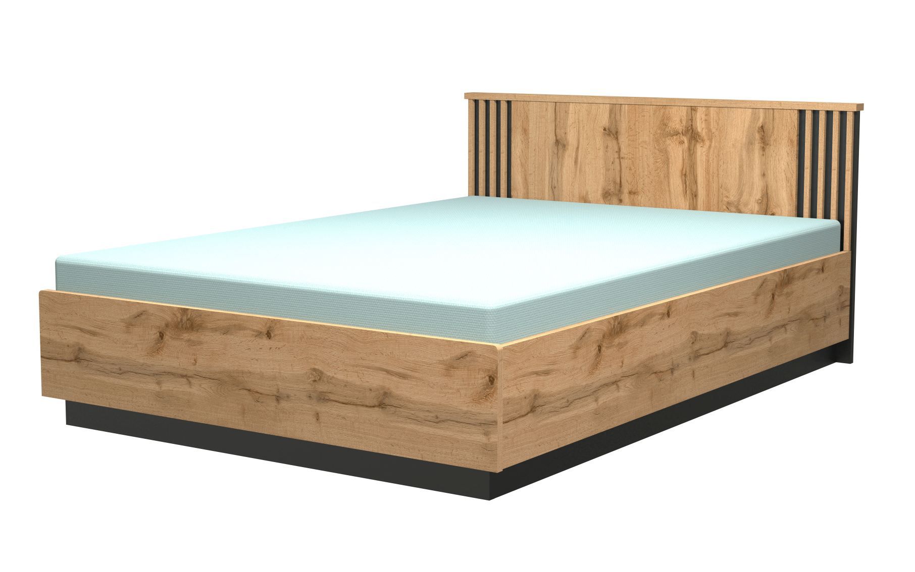 nycsuoani Lit futon en bois massif avec matelas, massif, naturel, avec tête  de lit et sommier à lattes, naturel (200 x 90 cm) : : Mode
