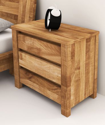Table de chevet ou table auxiliaire en bois massif ton olive de différentes  tailles