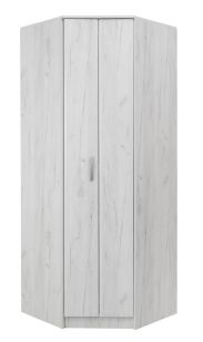 Armoire à portes tournantes / armoire d'angle Muros 06, couleur : blanc chêne - 222 x 87 x 50 cm (H x L x P)