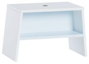 Tabouret d'enfant Irlin 04, couleur : blanc / bleu - Dimensions : 31 x 46 x 25 cm (H x L x P)