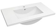 Salle de bain - lavabo Bokaro 02, couleur : blanc - 18 x 82 x 47 cm (H x L x P)