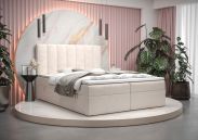 Lit boxspring avec deux espaces de rangement Pirin 06, Couleur : Beige - Surface de couchage : 160 x 200 cm (l x L)