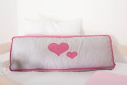 Motif - Coussin latéral - Couleur : Coeur Blanc / Rose