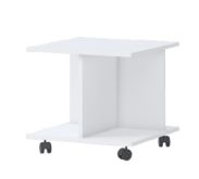 Chambre enfants - Table d'appoint sur roulettes Benjamin 08, couleur : blanc - Dimensions : 50 x 55 x 55 cm (H x L x P)