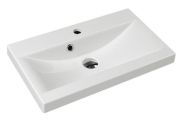 Salle de bains - lavabo Lysika 01, Couleur : Blanc - 18 x 60 x 35 cm ( H x L x P )