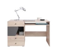 Chambre d'adolescents - Bureau Chiny 09, couleur : chêne / gris - Dimensions : 76 x 125 x 55 cm (H x L x P)