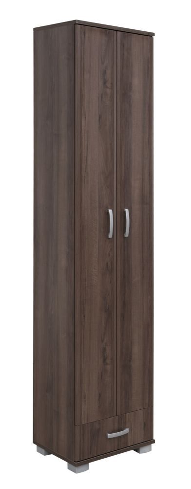 Armoire à portes battantes / armoire Balmaseda 01, couleur : noix - 209 x 50 x 37 cm (H x L x P)