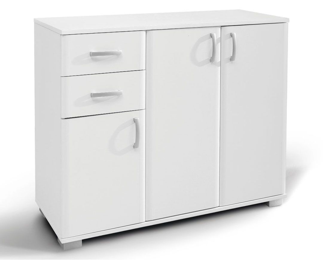 Commode Potes 12, couleur : blanc - 95 x 113 x 37 cm (H x L x P)