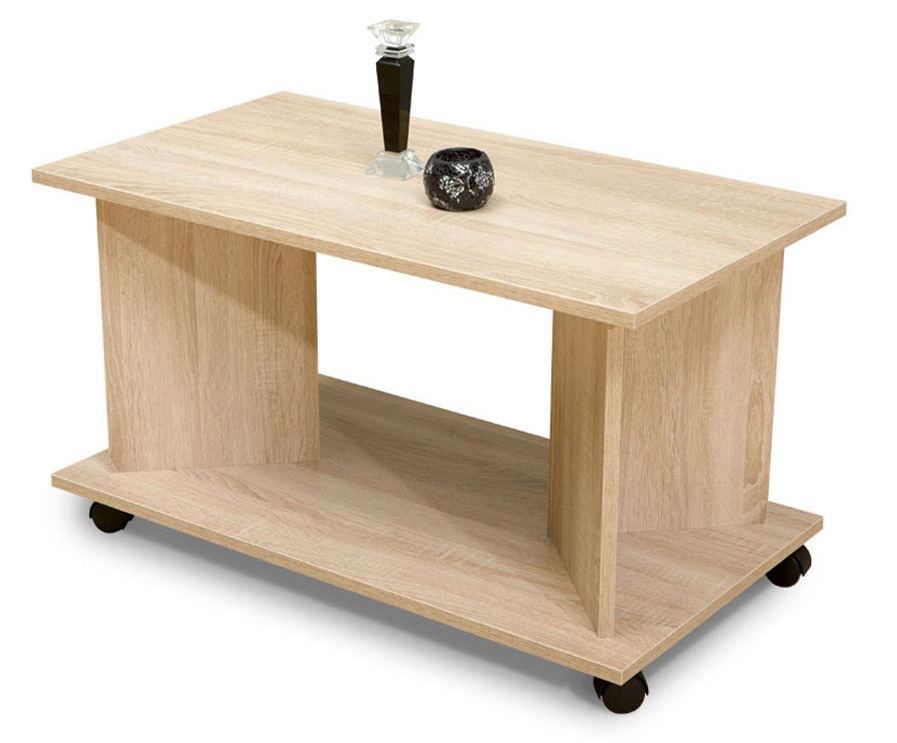 Table basse Zafra 04, couleur : chêne brun - 90 x 50 x 50 cm (L x P x H)