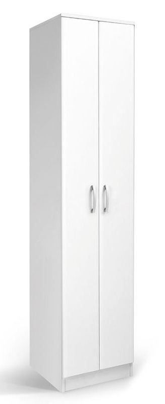 Armoire à portes battantes / armoire Muros 01, couleur : blanc - 222 x 50 x 52 cm (H x L x P)