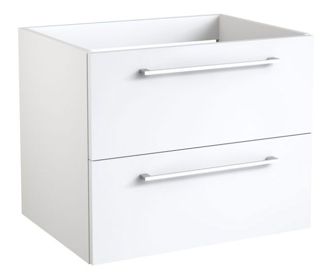 Meuble lavabo Pune 06 avec découpe pour siphon, couleur : blanc brillant - 50 x 59 x 38 cm (H x L x P)