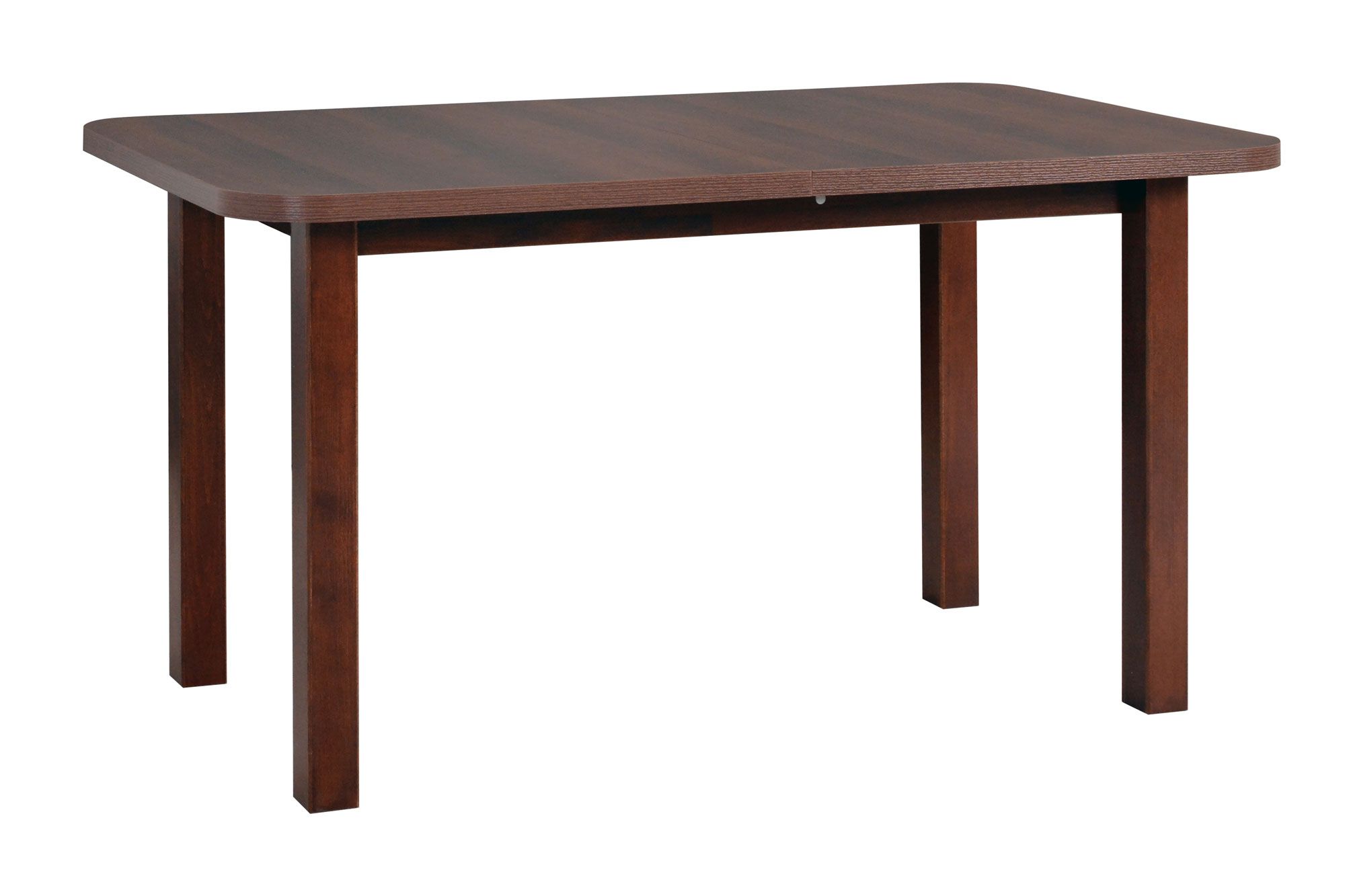 Table de salle à manger ROTE en noyer, dimensions 80 x 140/220 cm (l x p), Hauteur du plateau de table de 32 mm, belles veinures, aspect arrondi, pieds en bois robustes