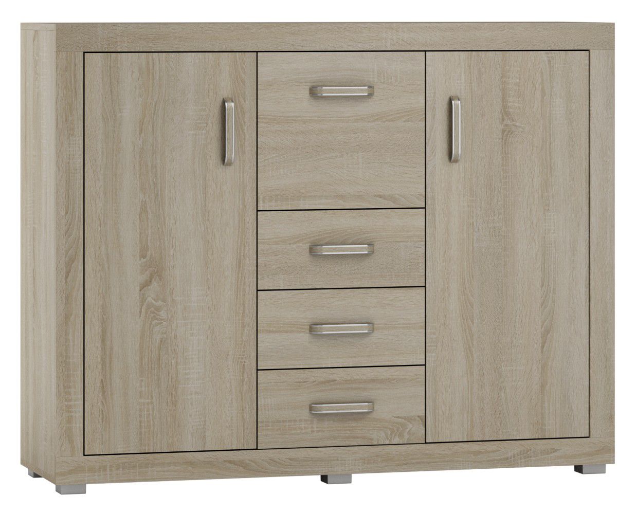 Commode Lorengau 21, couleur : chêne Sonoma - Dimensions : 109 x 138 x 40 cm (H x L x P)