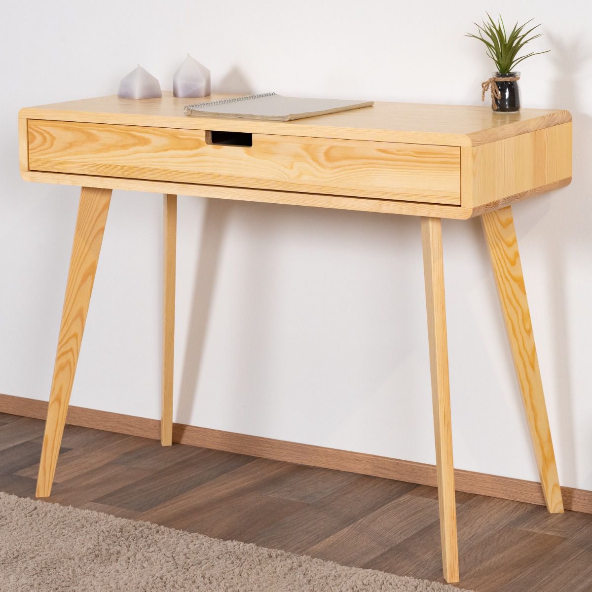 Bureau en pin massif naturel Aurornis 63 - Dimensions : 75 x 96 x 40 cm (h x l x p)