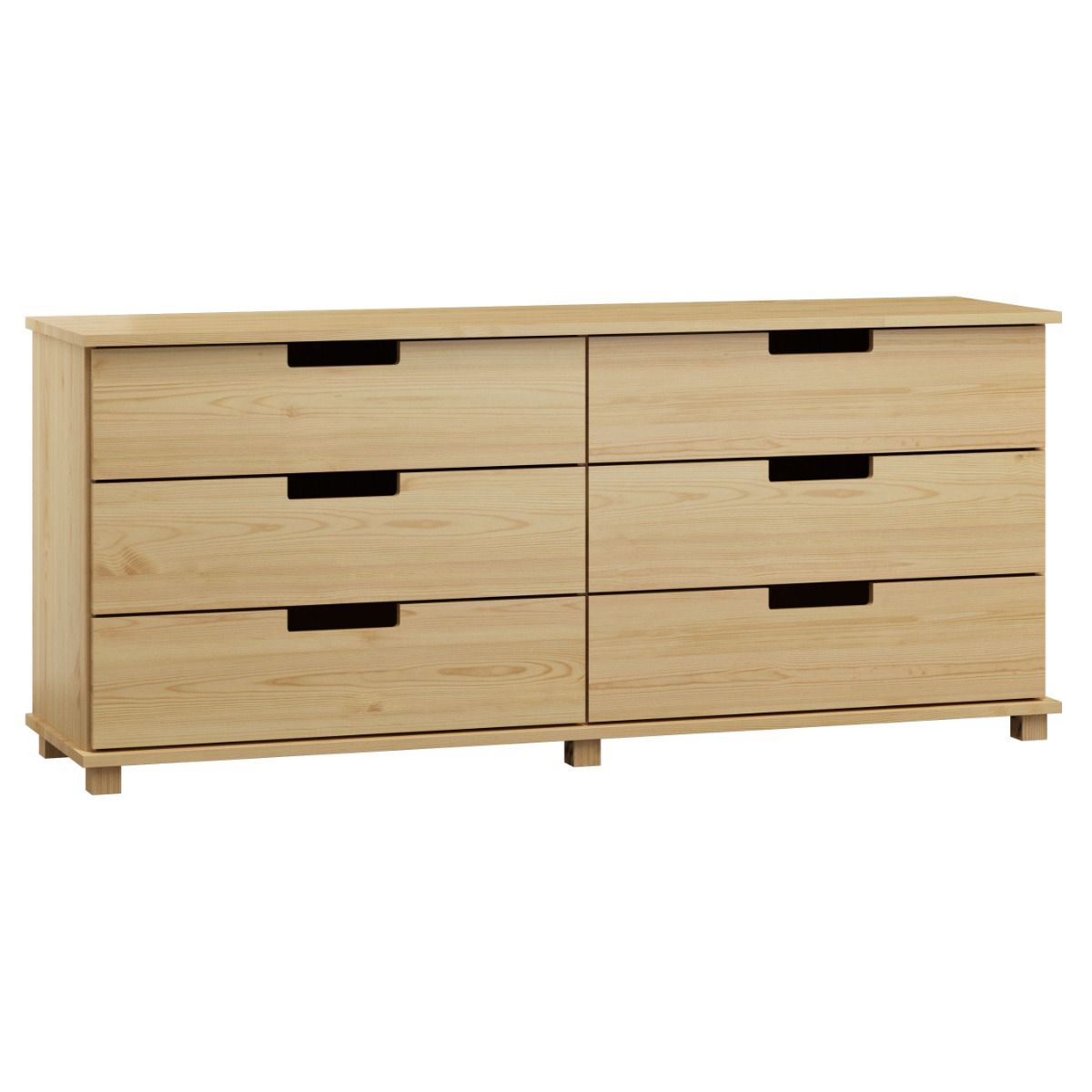 Commode en bois de pin massif, naturel 001 - Dimensions 80 x 180 x 42 cm (h x l x p)