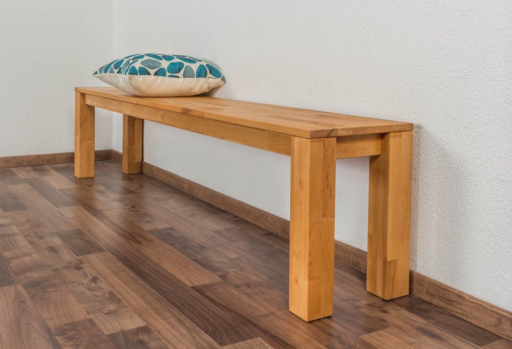 Banc Wooden Nature 132 en coeur de hêtre massif - 200 x 33 cm (l x l)