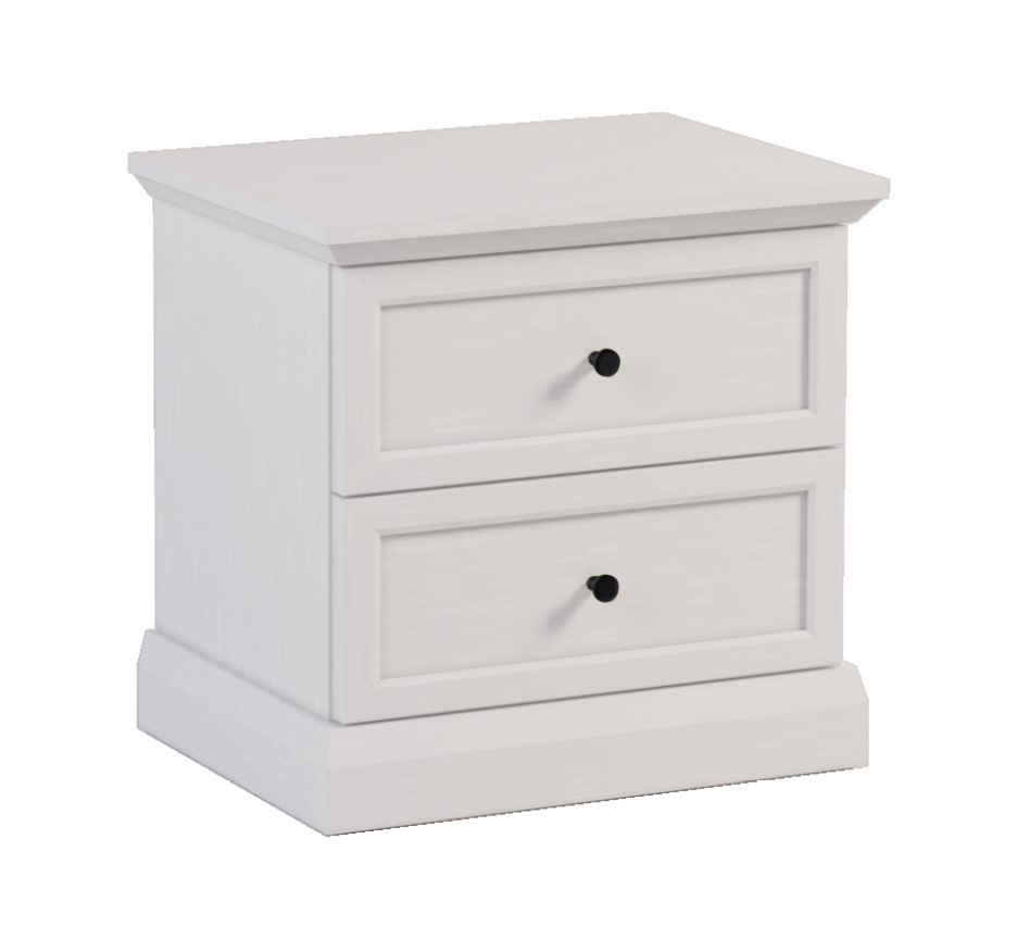 Petite table de chevet Torsakala 10 pour votre chambre à coucher, avec 2 tiroirs fonctionnels pour vos affaires, 51 x 52 x 40 cm, blanc opalin, protection des bandes de chant ABS