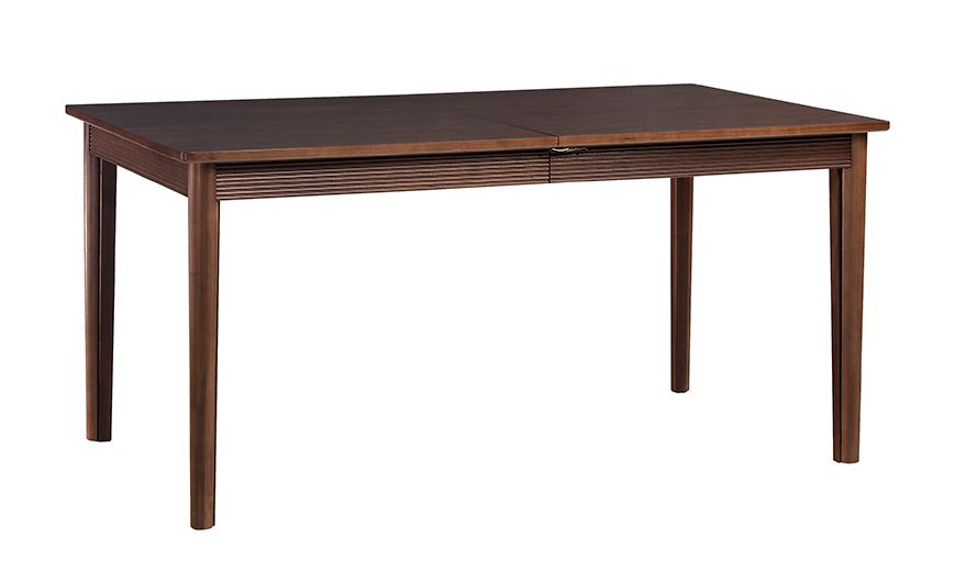 Table de salle à manger à ralonge Inginele 07, en noyer, extensible télescopiquement jusqu'à 265 cm, avec 2 inserts escamotables dans la table, 75 x 160 - 265 x 90 cm