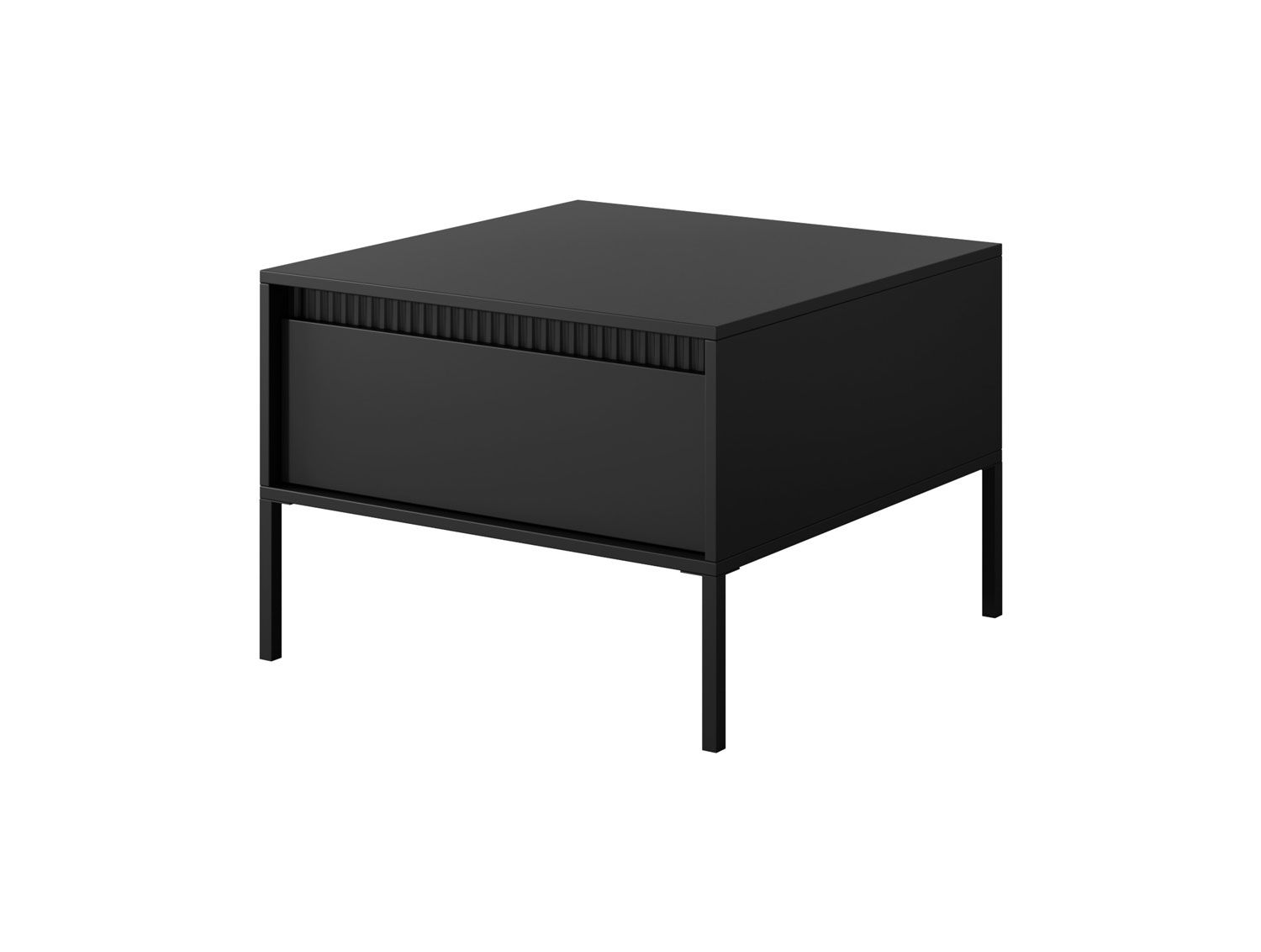 Table basse / Table à café sombre Balta 12, Couleur : Noir, Push-to-open, pieds : métal, protection des bords ABS, dimensions : 48 x 68 x 68 cm, design simple et moderne