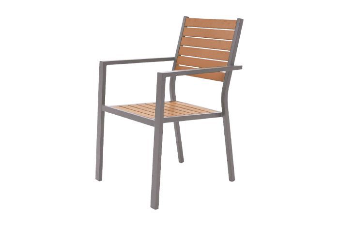 Fauteuil de jardin Atlanta Aluminium - Couleur aluminium : aluminium gris - Profondeur : 600 mm, Largeur : 550 mm, Hauteur : 870 mm