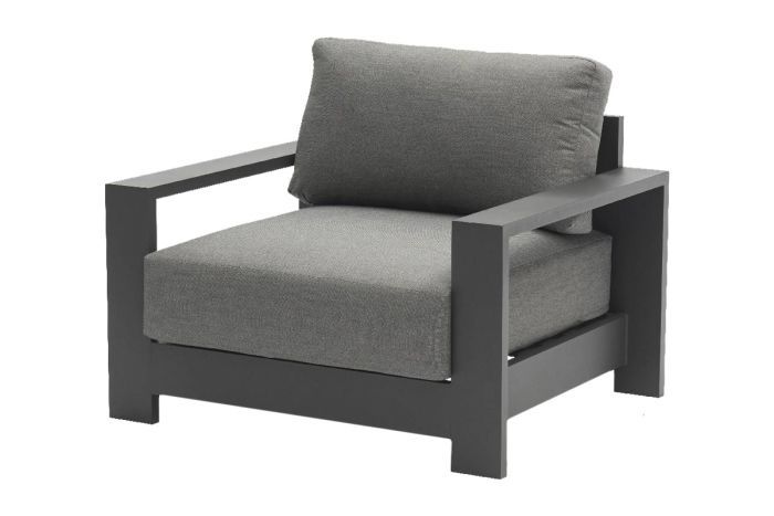 Fauteuil lounge London en aluminium - Couleur : Anthracite, Dimensions : 1010 x 840 x 670 mm