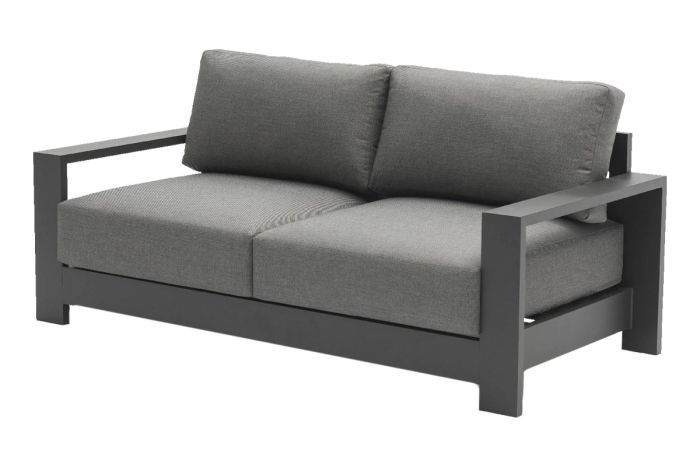 Canapé lounge 2 places London en aluminium - Couleur : Anthracite, Dimensions : 1780 x 840 x 670 mm