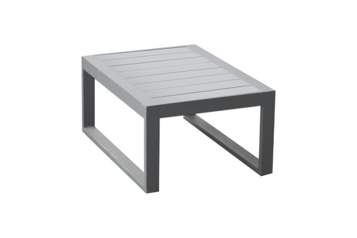 Table d'appoint Lisbonne en aluminium - Couleur : aluminium gris, Dimensions : 690 x 500 x 320 mm