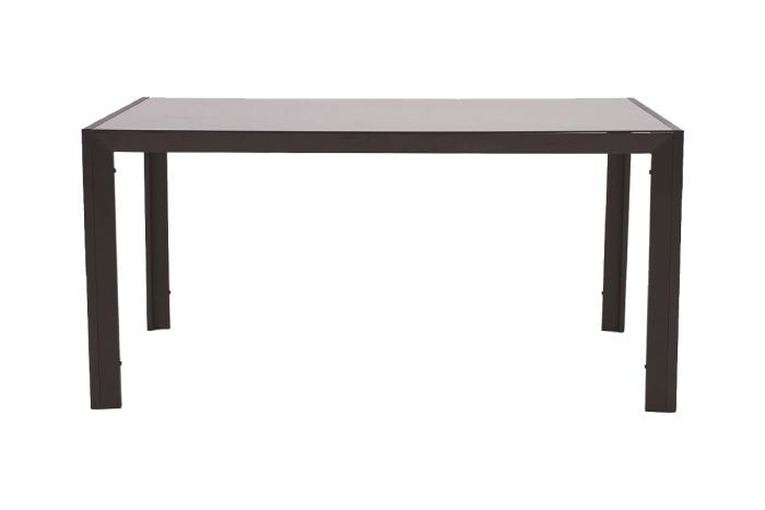 Table de jardin avec plateau en verre Miami en aluminium - Couleur : Anthracite, Longueur : 1500 mm, Largeur : 900 mm, Hauteur : 720 mm