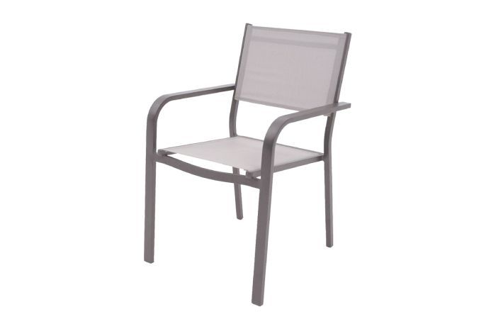 Fauteuil de jardin Phoenix Aluminium - Couleur aluminium : aluminium gris, Revêtement chaise : gris clair, profondeur : 605 mm, largeur : 565 mm, hauteur : 850 mm