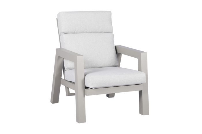 Fauteuil de jardin Verona en aluminium - Couleur : aluminium gris, largeur : 755 mm, profondeur : 876 mm, hauteur : 965 mm, hauteur d'assise : 330 mm