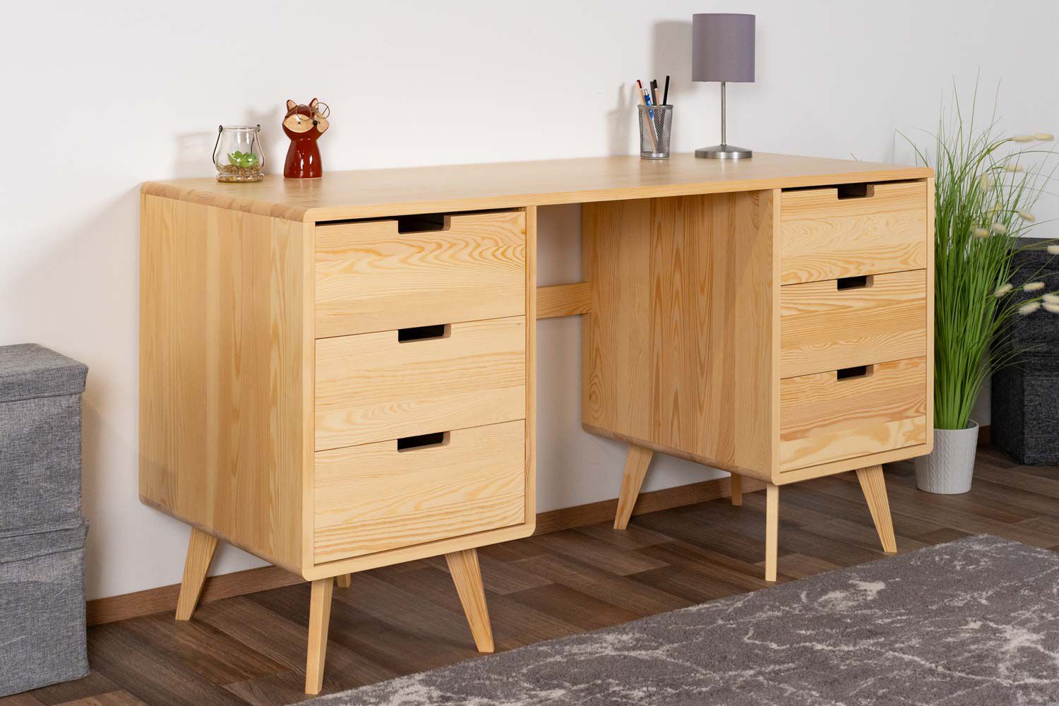 Bureau en pin massif naturel Aurornis 68 - Dimensions : 75 x 142 x 55 cm (h x l x p)