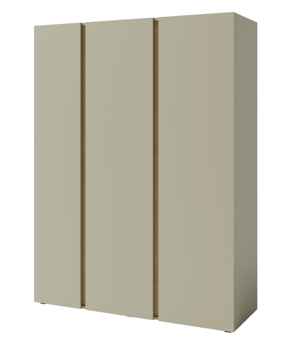 Armoire moderne Fricourt 01, vert menthe / chêne foncé, 195 x 145 x 50 cm, avec 9 compartiments et 2 tringles à vêtements, chants ABS, robuste et durable