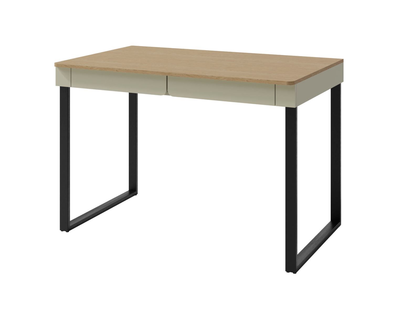 Bureau Fricourt 11, vert menthe / chêne foncé, 75 x 125 x 63 cm, avec 2 tiroirs pratiques, chants ABS, beaucoup de surface de rangement, montage simple et rapide