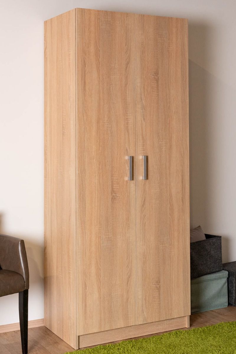 Armoire à portes battantes / Penderie Plata 06, couleur : Chêne de Sonoma - 201 x 80 x 53 cm (h x l x p)