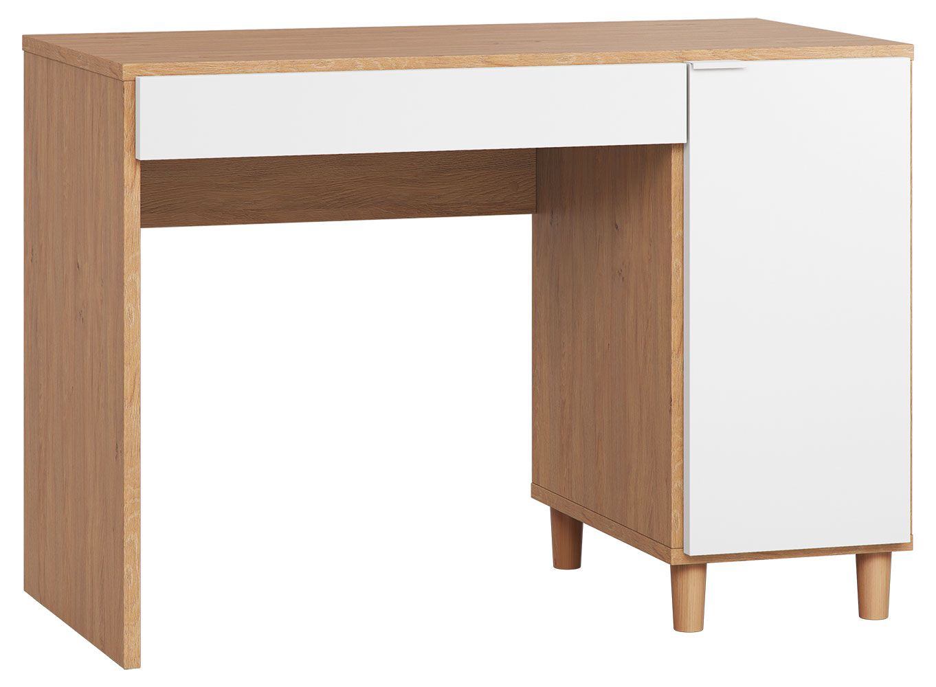 Bureau Arbolita 05, couleur : chêne / blanc - Dimensions : 78 x 110 x 57 cm (H x L x P)