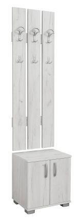  Vestiaire - Armoire Camprodon 02, couleur : chêne blanc  - 209 x 50 x 37 cm (h x l x p)