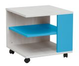 Chambre d'enfants - table basse Luis 09, couleur : chêne blanc / bleu - 45 x 45 x 43 cm (L x P x H)