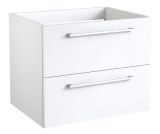 Meuble lavabo Pune 01 avec découpe pour siphon, couleur : blanc brillant - 50 x 49 x 38 cm (H x L x P)