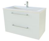 Meuble lavabo Nadiad 25, couleur : blanc brillant - 50 x 81 x 39 cm (H x L x P)