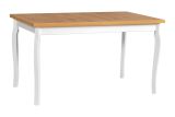 Table de salle à manger extensible TEIKA en blanc/chêne, dimensions 80 x 140/180 (l x p), hauteur du plateau 32 mm, surface laminée, peut accueillir jusqu'à 10 personnes