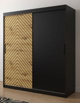 Armoire grand format avec grand espace de rangement Mulhacen 23, Couleur : Noir mat / Chêne artisan - Dimensions : 200 x 180 x 62 cm (h x l x p), avec 10 compartiments