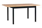 Table de salle à manger extensible RAIVIS en noir/chêne, dimensions 70 x 120/160 (l x p), hauteur du plateau de table de 32 mm, plateau en stratifié résistant aux rayures, pieds en bois