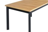 Table de salle à manger DAINIS en noir/chêne, dimensions 80 x 120/150 cm (l x p), hauteur du plateau 32 mm, plateau stratifié résistant aux rayures, grande solidité