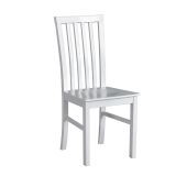 Chaise en bois blanche Wevrro, corps en hêtre, hauteur d'assise de 45 cm, design classique traditionnel, bois durable, robuste, surface vernie