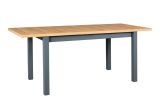 Table de salle à manger extensible SMEITA en graphite/chêne, dimensions 80 x 140/180 (l x p), hauteur du plateau de table 32 mm, laminé, peut accueillir jusqu'à 10 personnes