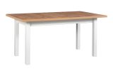 Table de salle à manger extensible LOZA en blanc/chêne, dimensions 90x160/240 (L x P), hauteur du plateau de table de 32 mm, plateau en stratifié résistant aux rayures, pieds en bois