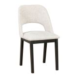 Fauteuil rembourré Riga en bois de hêtre massif, revêtement textile en PES et nylon, rembourrage en mousse T-25, grand confort d'assise, laqué noir, durable