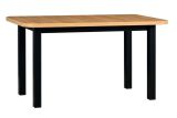 Table de salle à manger TAISIA en noir/chêne, dimensions 80 x 140/180 cm (l x p), plateau de table laminé, pieds en bois, facile à combiner, hauteur du plateau de table de 32 mm