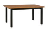 Table de salle à manger SARMIT en noir/chêne, dimensions 80 x 140/180 cm (l x p), hauteur du plateau de table de 32 mm, surface plaquée, belles veinures