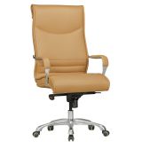 Fauteuil de direction ergonomique XXL Apolo 102, Couleur : Caramel / Argent, avec dossier et assise particulièrement larges